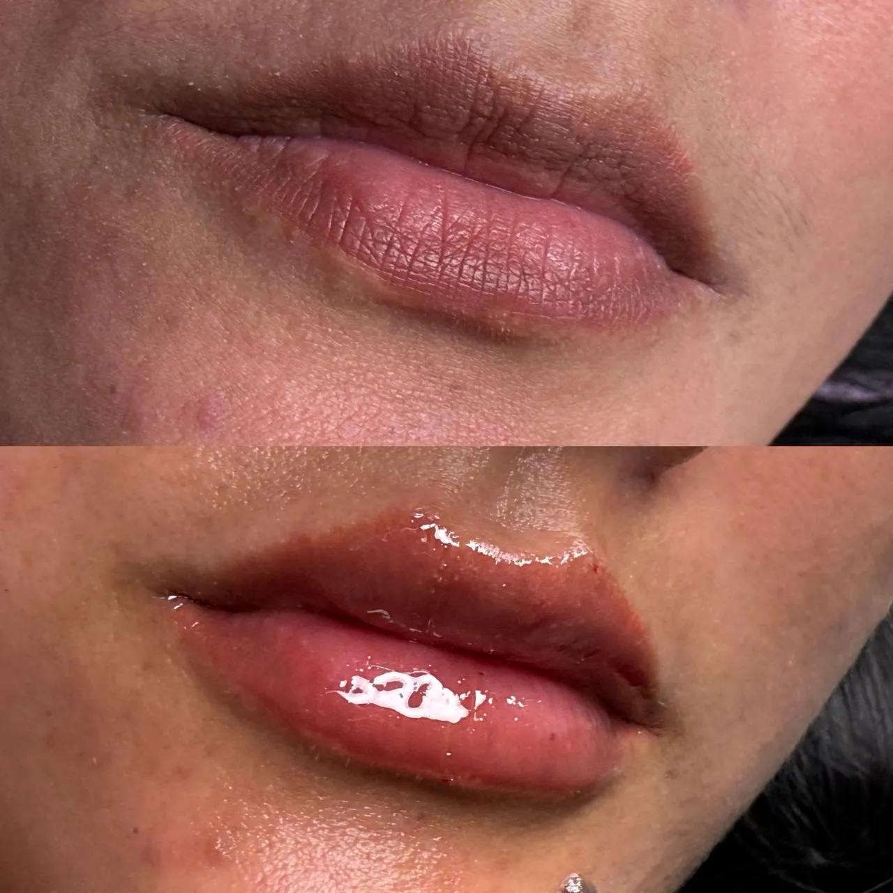Micropigmentación de labios antes y después